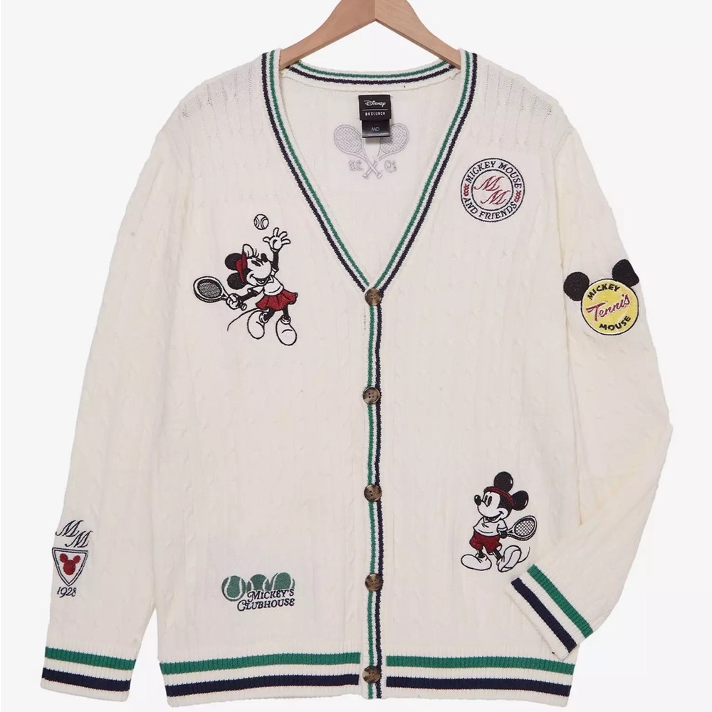 Unisex Disney Mickey Mouse & Friends Country Club Tennis Icons Cardigan BoxLunch